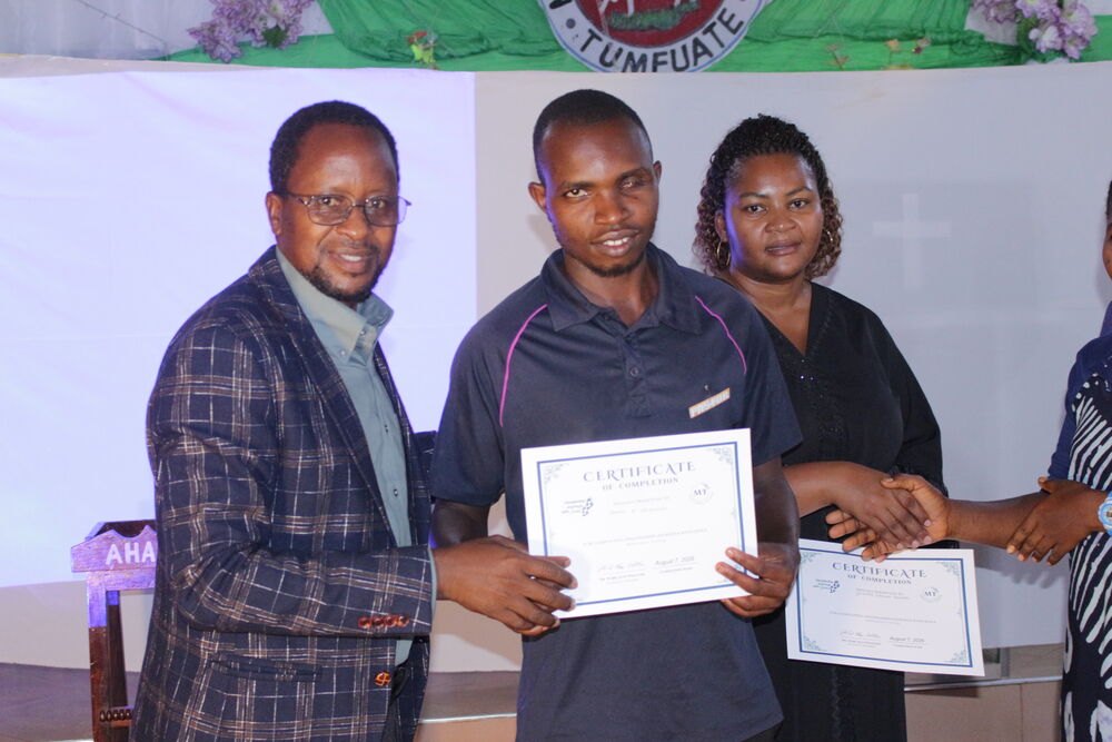 Certificate of completion presented to a graduate